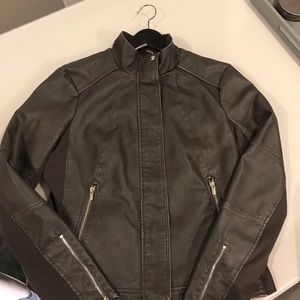 NWOT EXPRESS( minus the leather jacket) grey, sz L